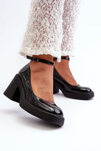 Stylish Square-Toe Block Heel Pumps