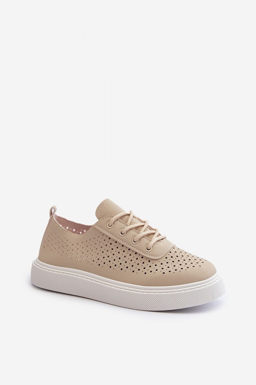 Eco Leather Openwork Platform Sneakers