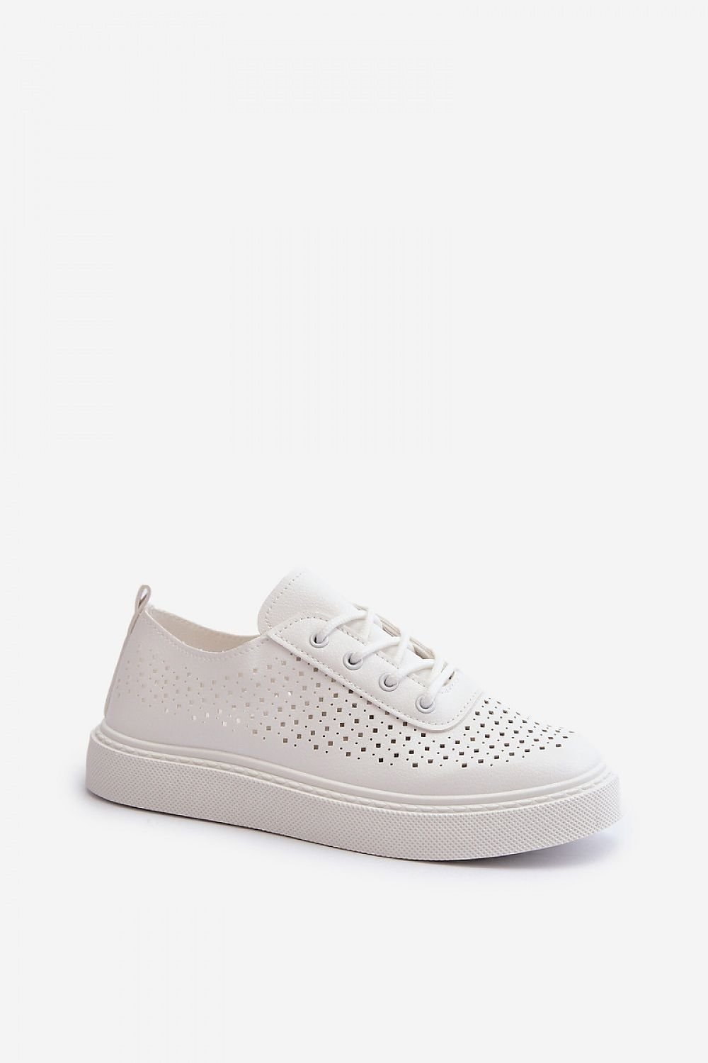 Eco Leather Openwork Platform Sneakers