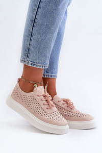 Eco Leather Openwork Platform Sneakers