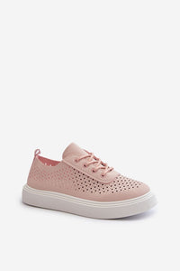 Eco Leather Openwork Platform Sneakers