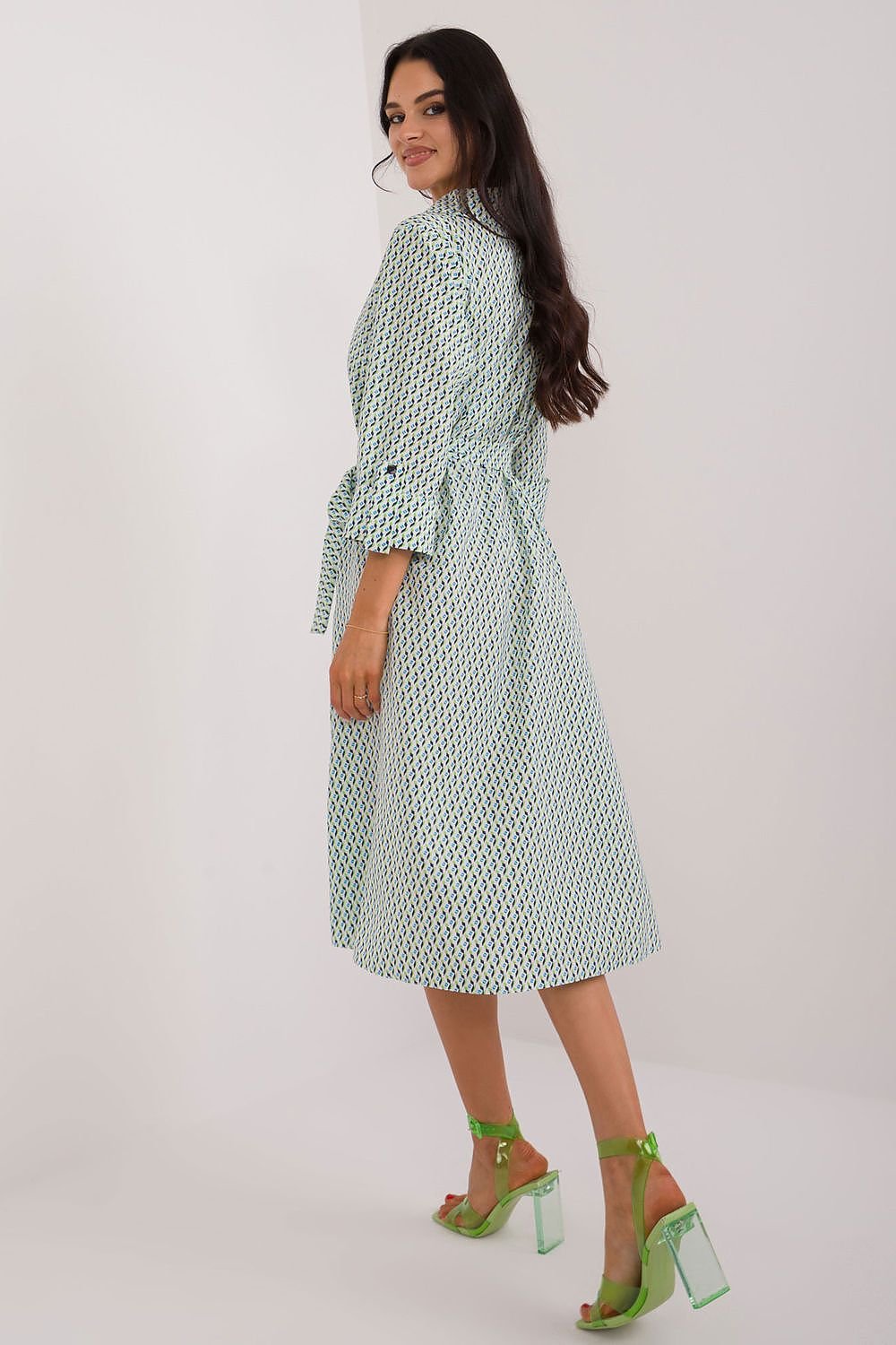 Flared Midi Shirt Dress