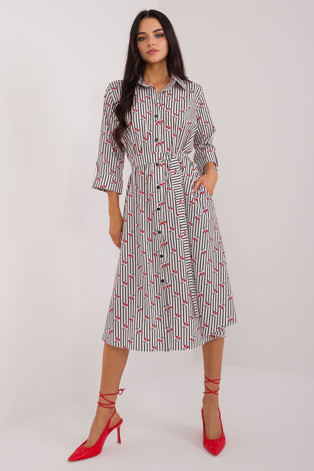 Flared Midi Shirt Dress