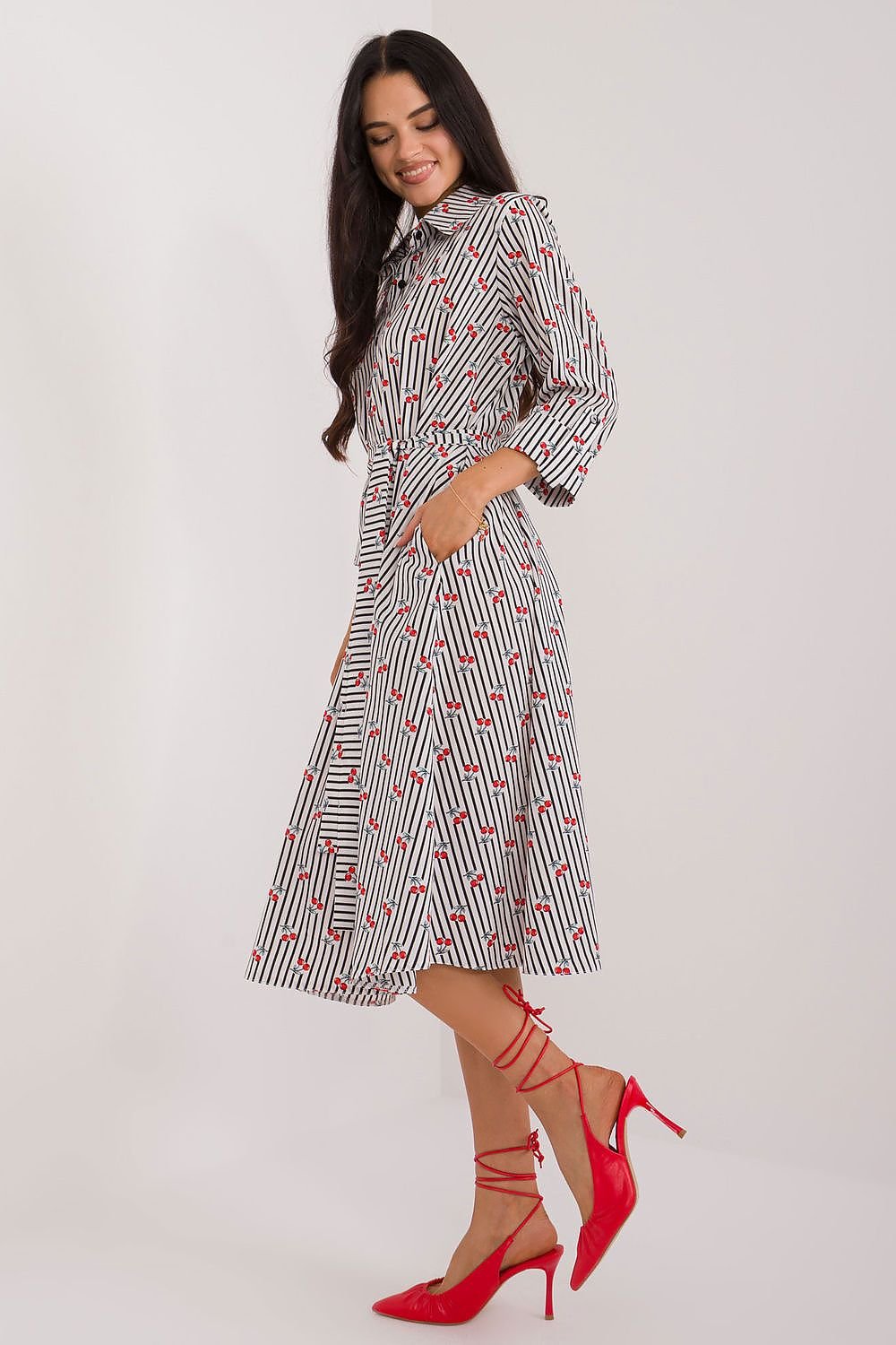 Flared Midi Shirt Dress