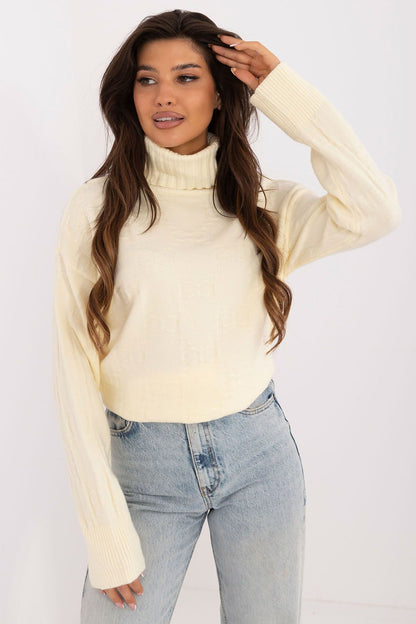 Textured Knit Turtleneck Sweater