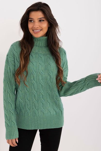 Acrylic Turtleneck Sweater with Long Sleeves - Michelle & Kenza Co.