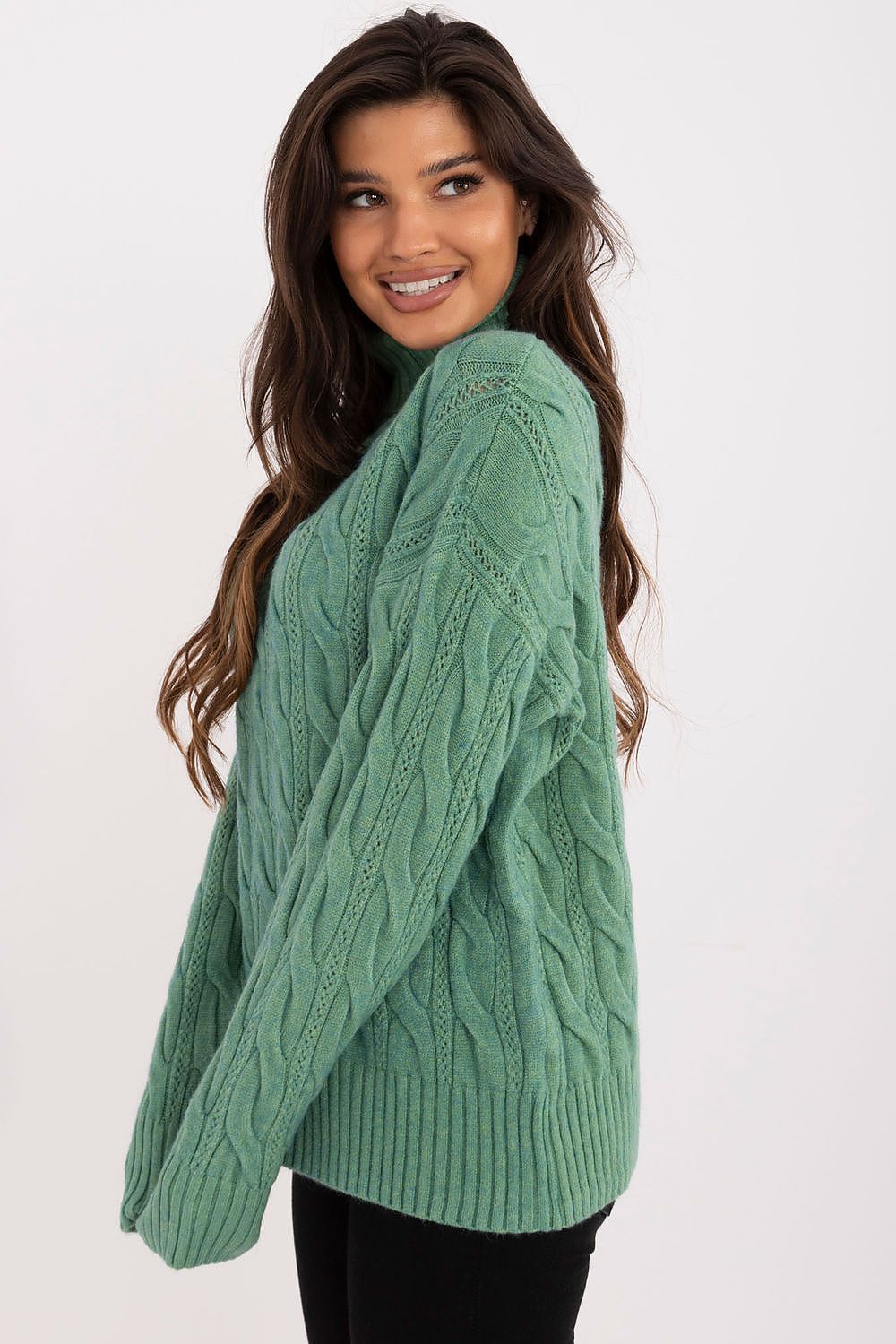 Acrylic Turtleneck Sweater with Long Sleeves - Michelle & Kenza Co.