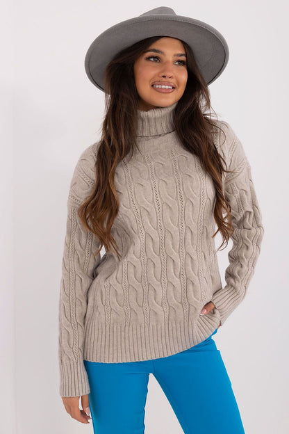 Acrylic Turtleneck Sweater with Long Sleeves - Michelle & Kenza Co.