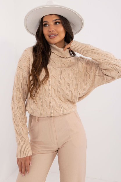 Acrylic Turtleneck Sweater with Long Sleeves - Michelle & Kenza Co.