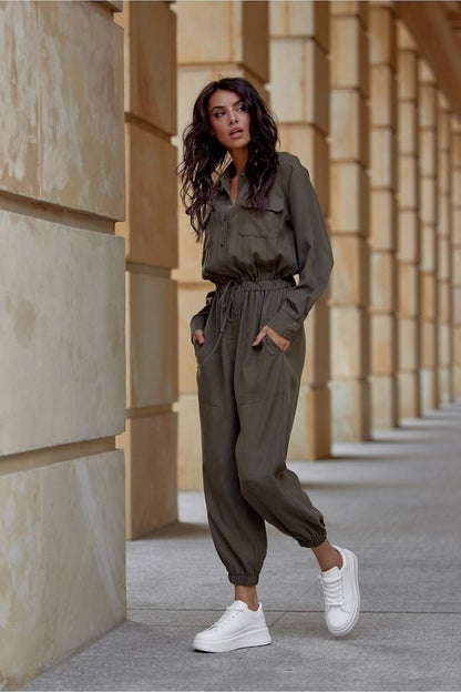 Chic Shirt-Style Jumpsuit