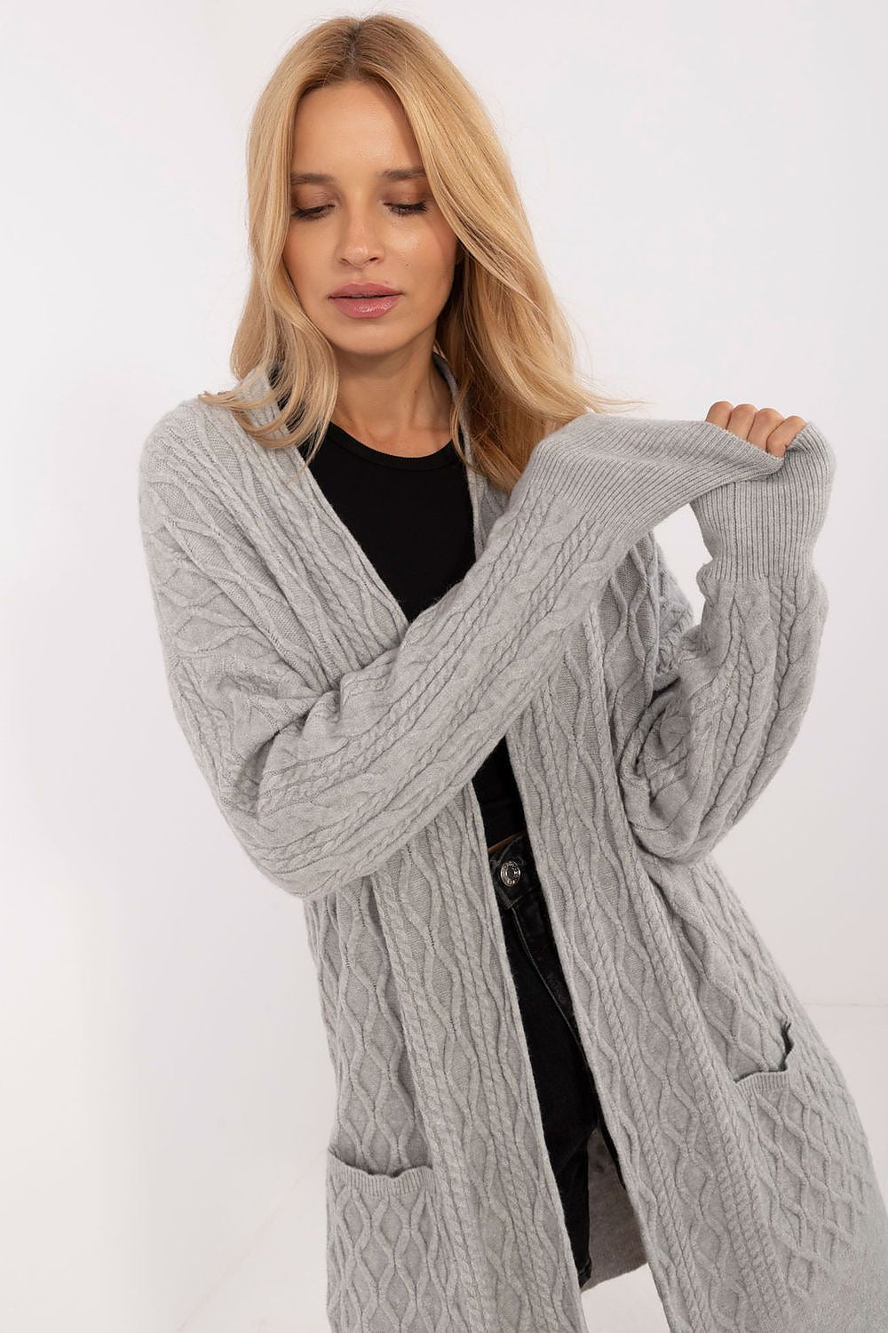 Acrylic Blend Cardigan with Slip Pockets - Michelle & Kenza Co.