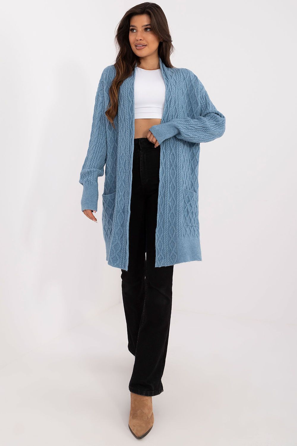 Elegant Long Cardigan with Pockets