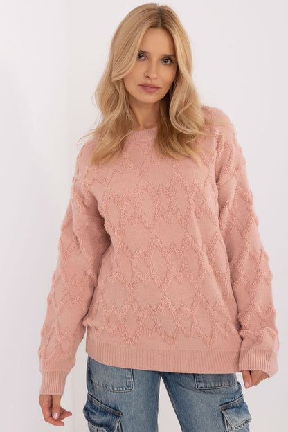 Textured Classic Round Neck Sweater