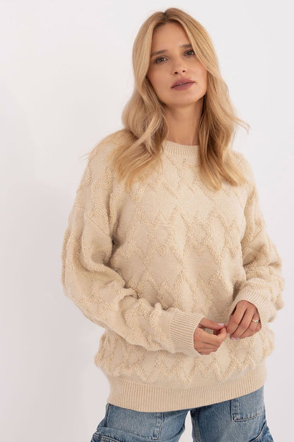 Textured Classic Round Neck Sweater