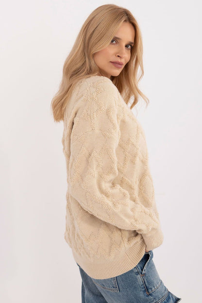 Textured Classic Round Neck Sweater