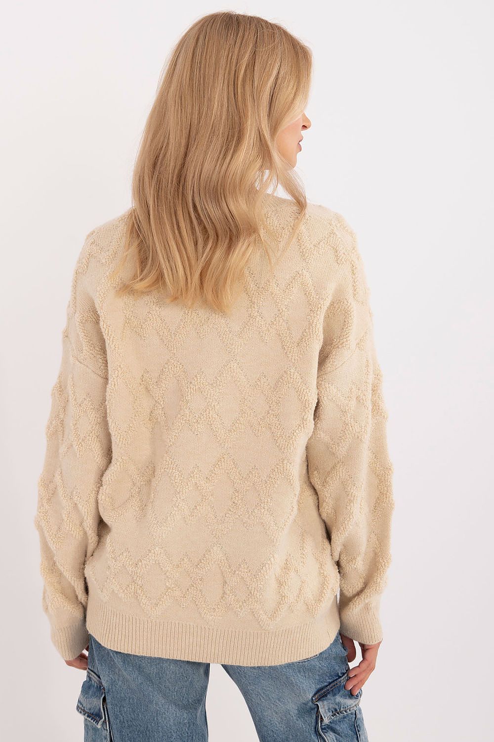 Textured Classic Round Neck Sweater