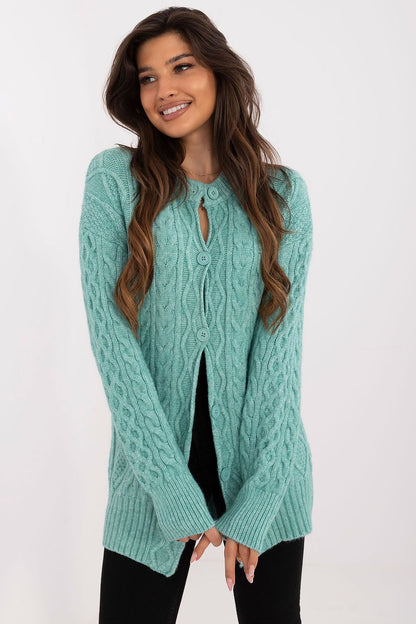 Acrylic Blend Cardigan with Button-Up Detail - Michelle & Kenza Co.