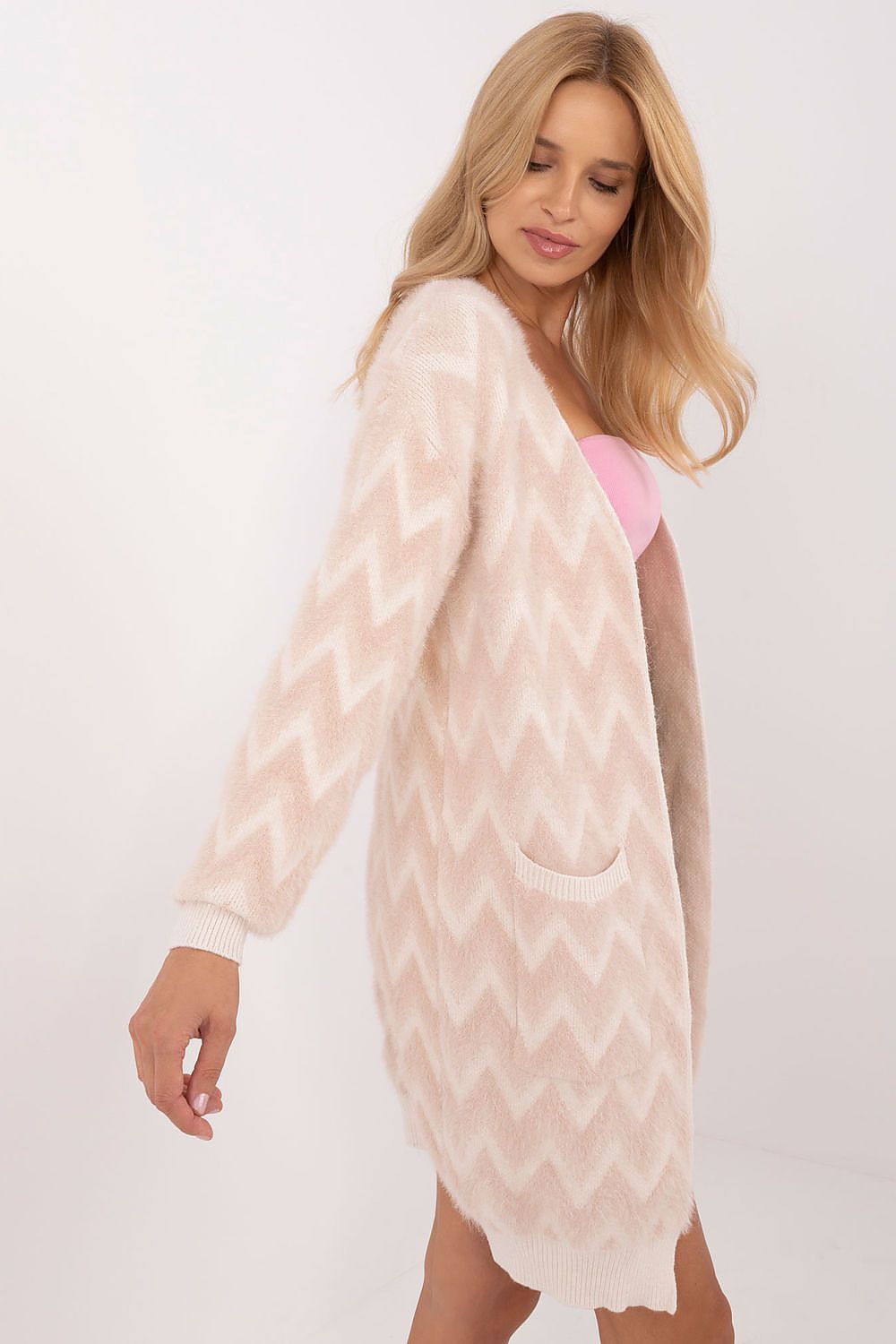 Textured Knit Cardigan with Slip Pockets - Michelle & Kenza Co.