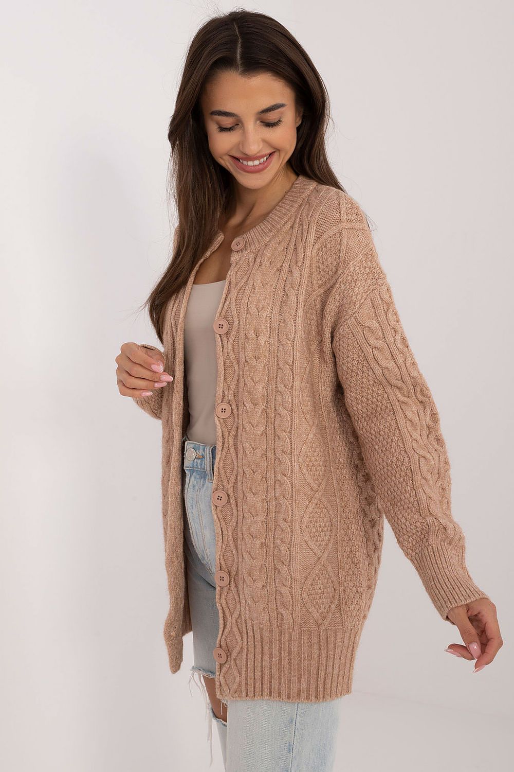 Chic Button-Up Long Women's Cardigan