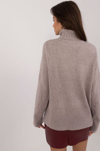 Textured Knit Turtleneck Sweater