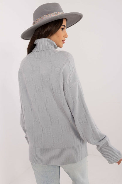 Textured Knit Turtleneck Sweater