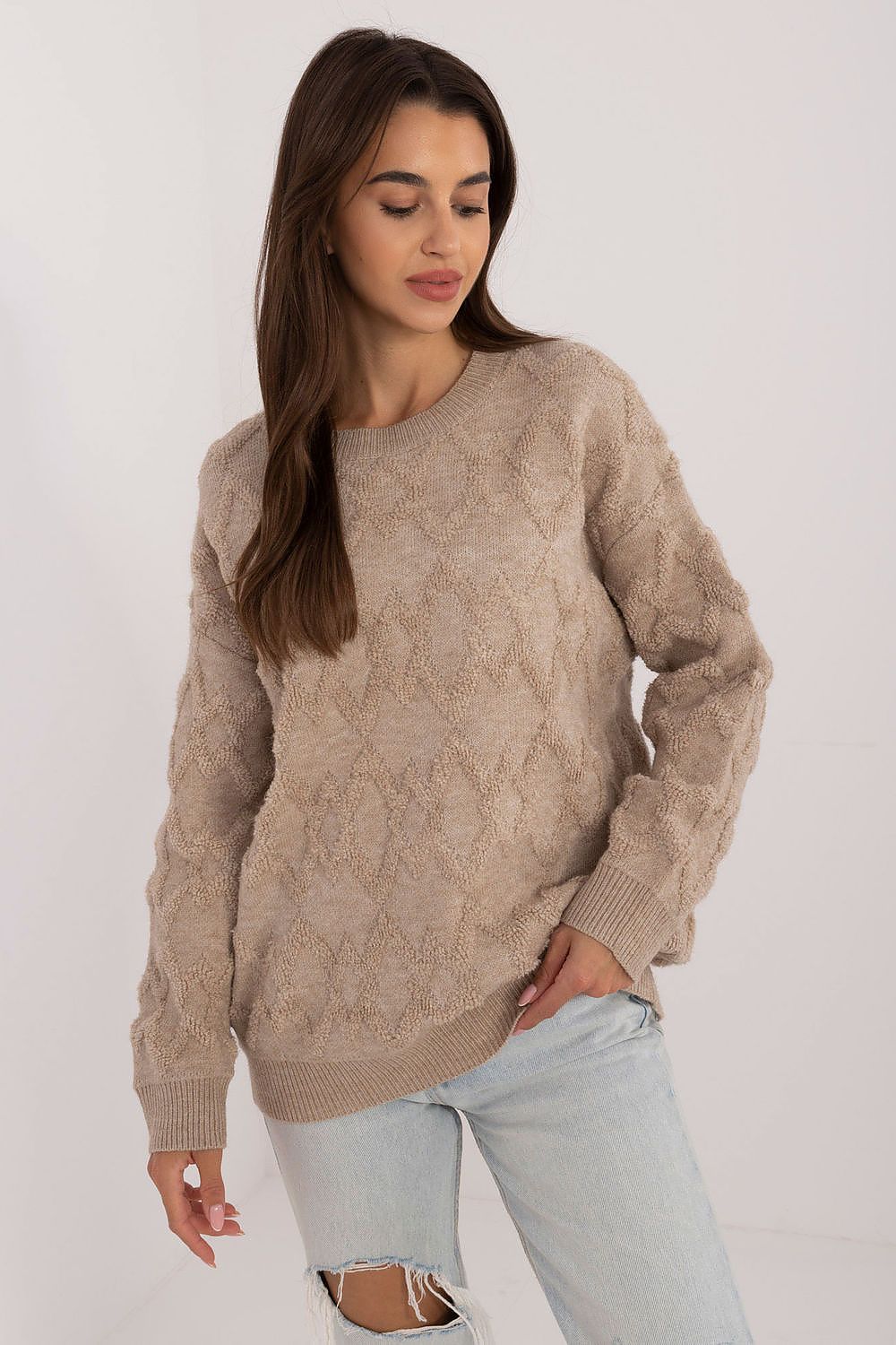 Knit Jumper with Varied Texture - Michelle & Kenza Co.