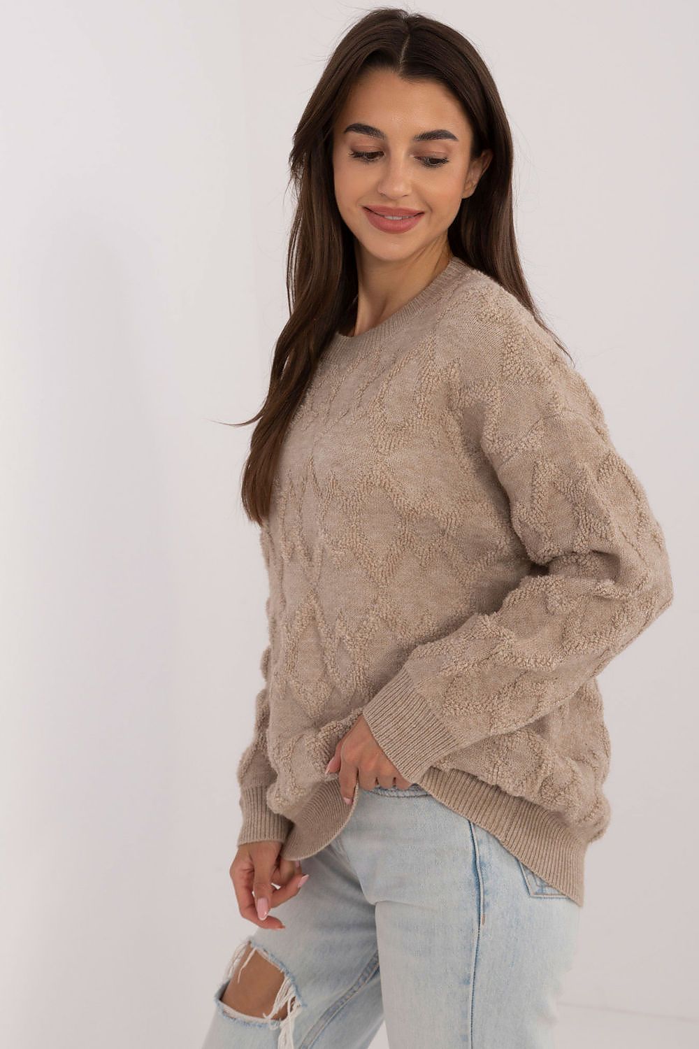 Knit Jumper with Varied Texture - Michelle & Kenza Co.