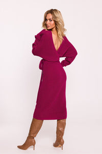 Elegant Wrap Sweater Dress