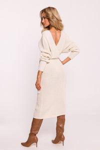 Elegant Wrap Top Sweater Dress