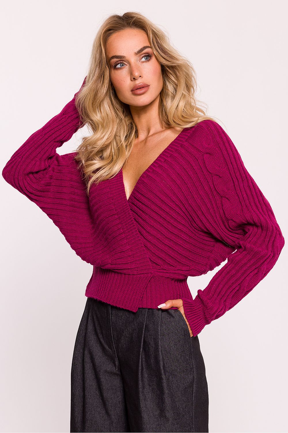 Elegant Wrap-Over Sweater