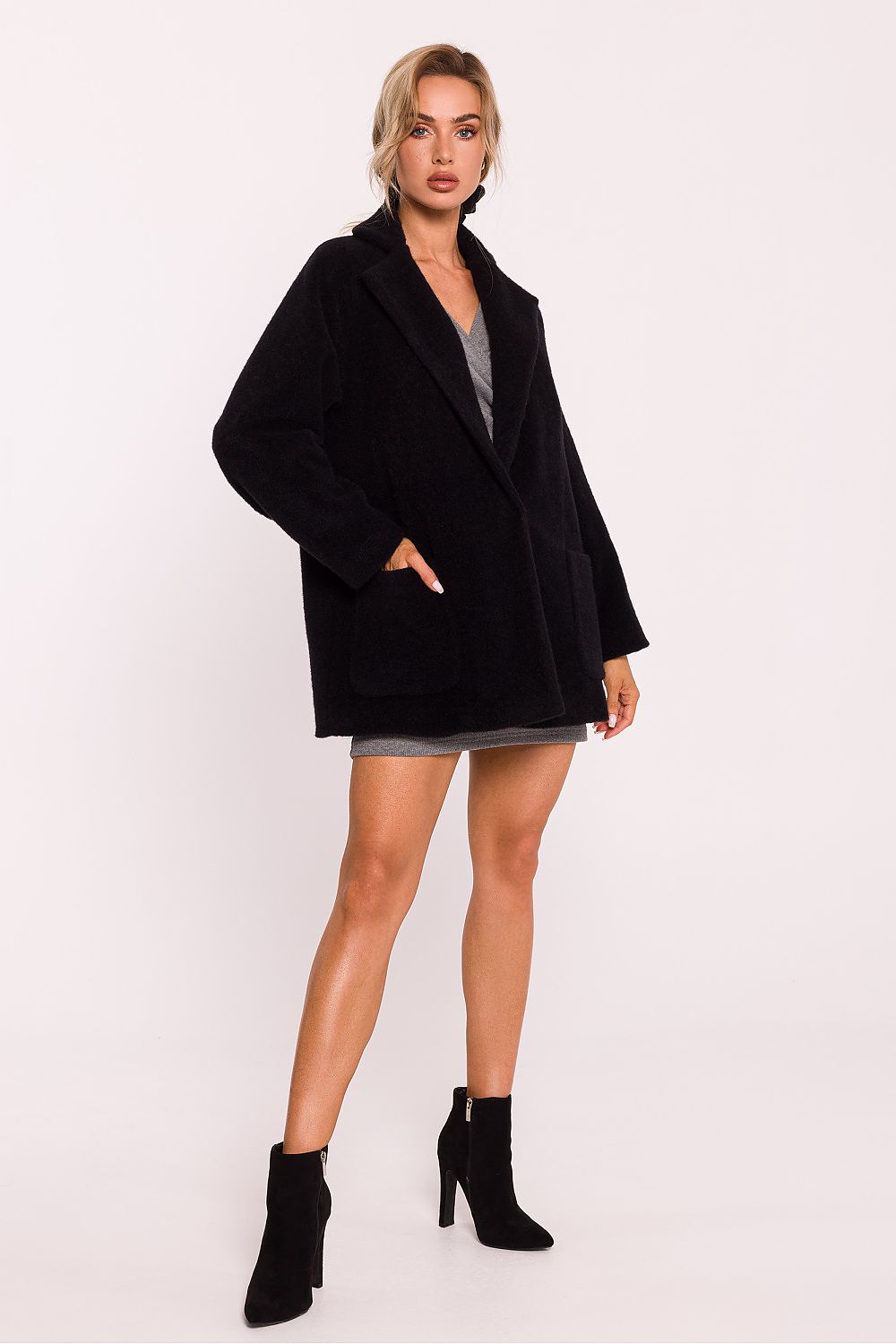 Teddy Fabric Coat with Oversized Cut - Michelle & Kenza Co.