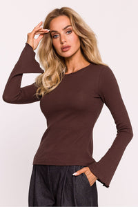 Elegant Ribbed Long Sleeve Blouse