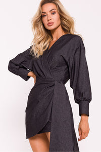 Asymmetrical Wrap Mini Dress