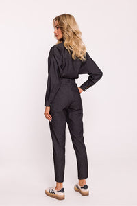 Elegant Wrap Cotton Jumpsuit