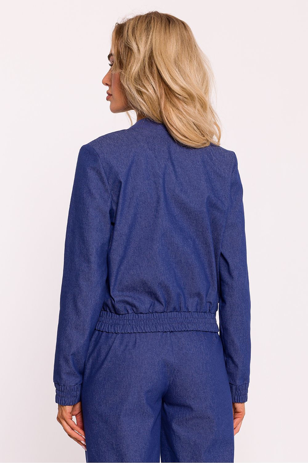 Cotton Bomber Jacket with Stand-Up Collar - Michelle & Kenza Co.