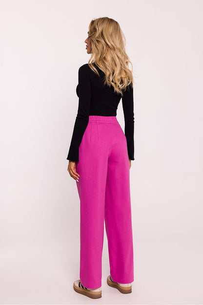 Cotton Trousers with Wide Legs - Michelle & Kenza Co.