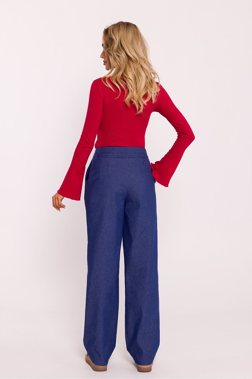 Elegant Wide-Leg Cotton Trousers