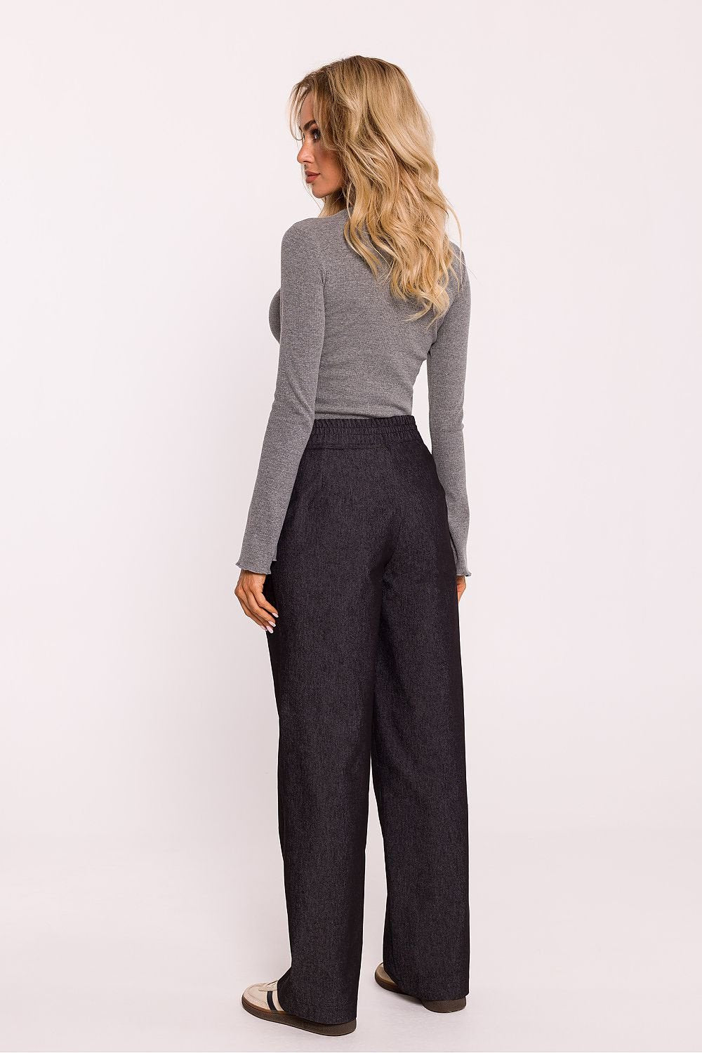 Elegant Wide-Leg Cotton Trousers