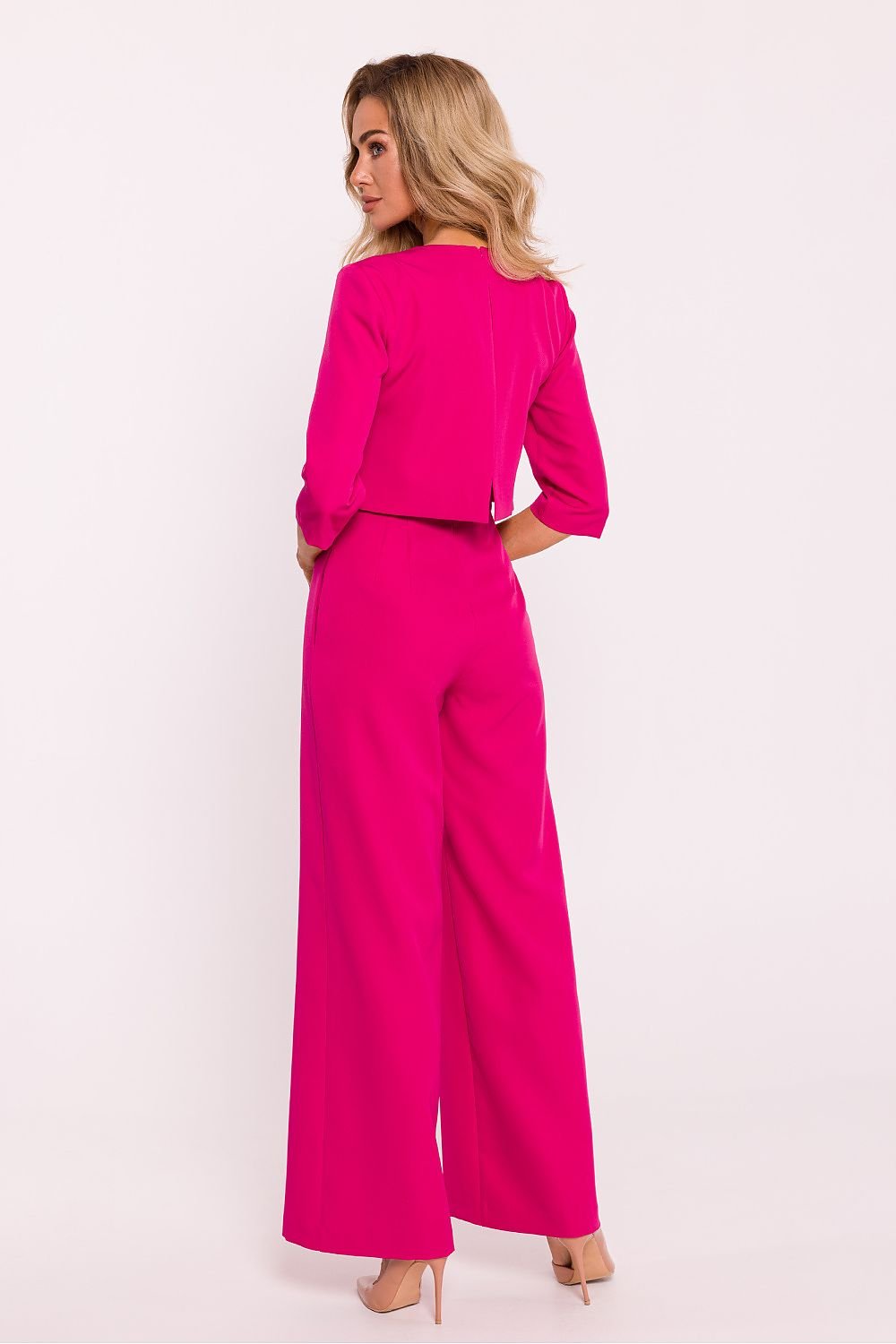 Spandex Jumpsuit with Wide Legs and Side Pockets - Michelle & Kenza Co.