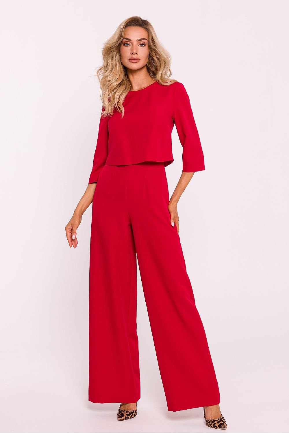 Elegant Double-Layered Wide-Leg Jumpsuit