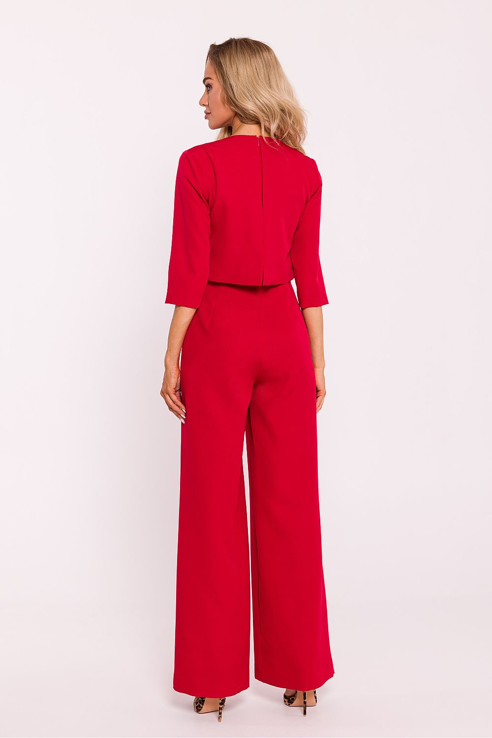 Spandex Jumpsuit with Wide Legs and Side Pockets - Michelle & Kenza Co.