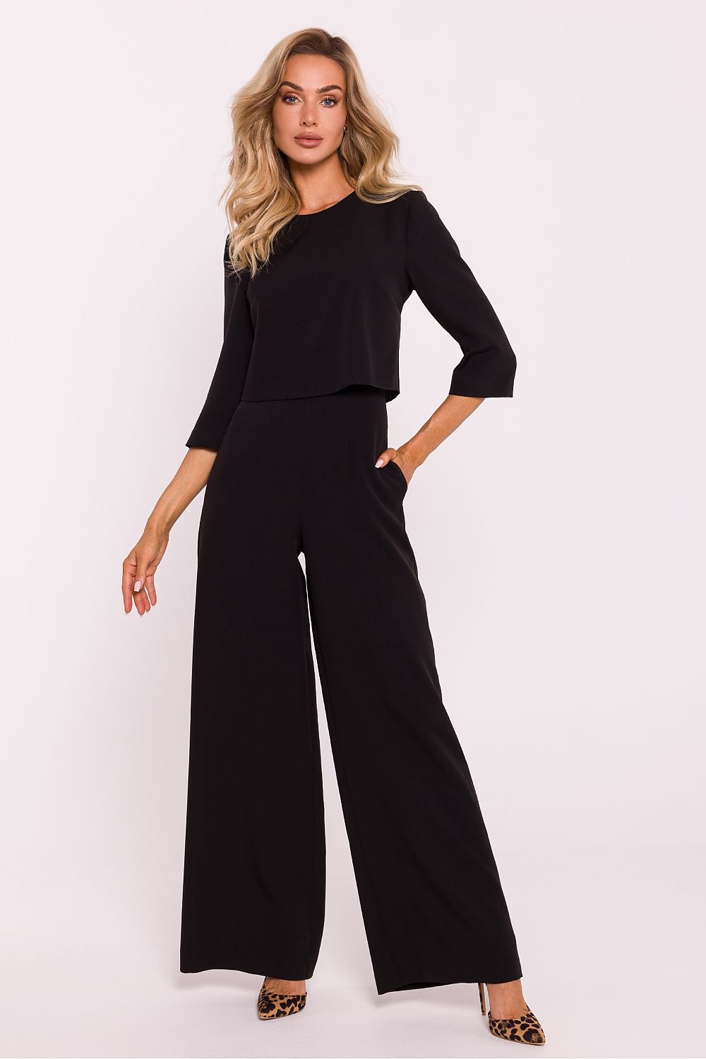 Elegant Double-Layered Wide-Leg Jumpsuit