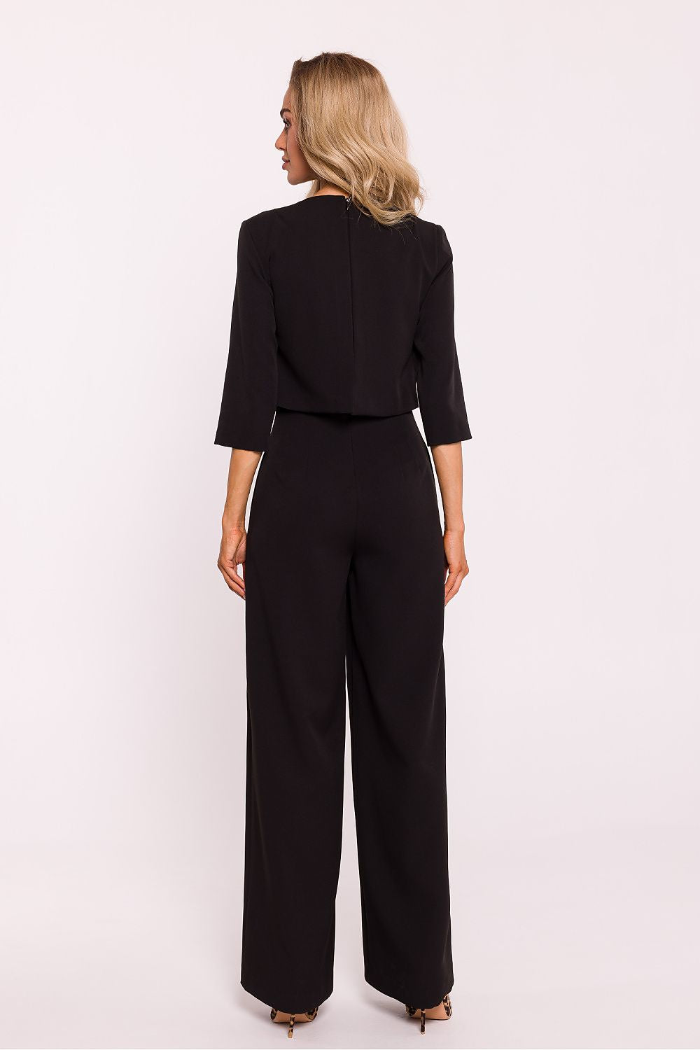 Spandex Jumpsuit with Wide Legs and Side Pockets - Michelle & Kenza Co.