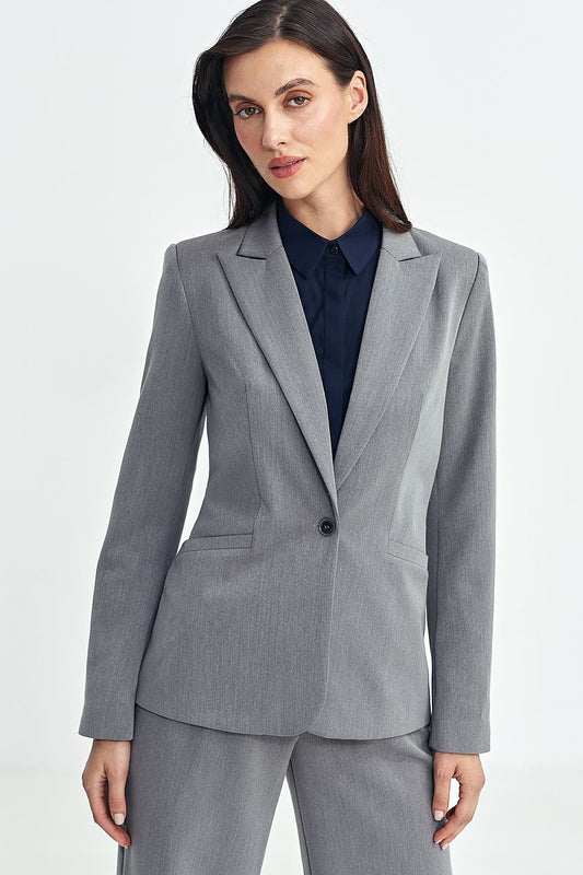 Viscose Blazer with Contrast Stripes - Michelle & Kenza Co.