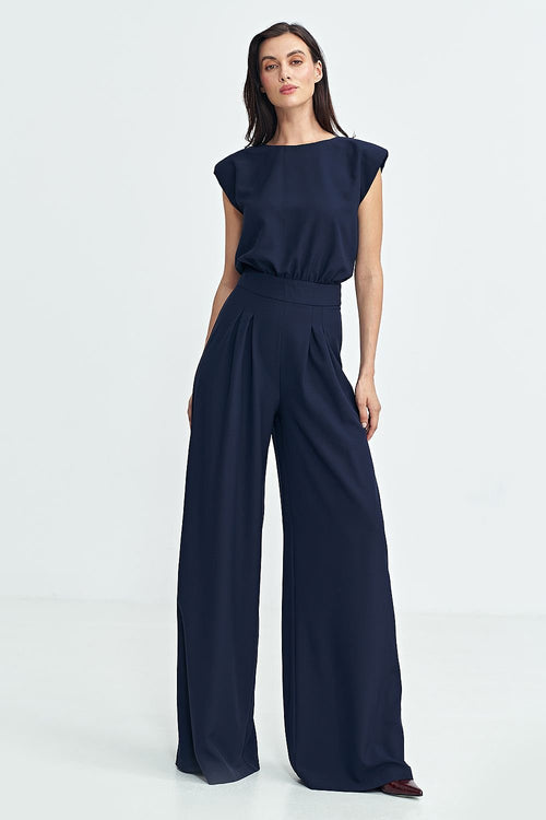 Elegant Boat Neck Jumpsuit