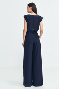 Elegant Boat Neck Jumpsuit