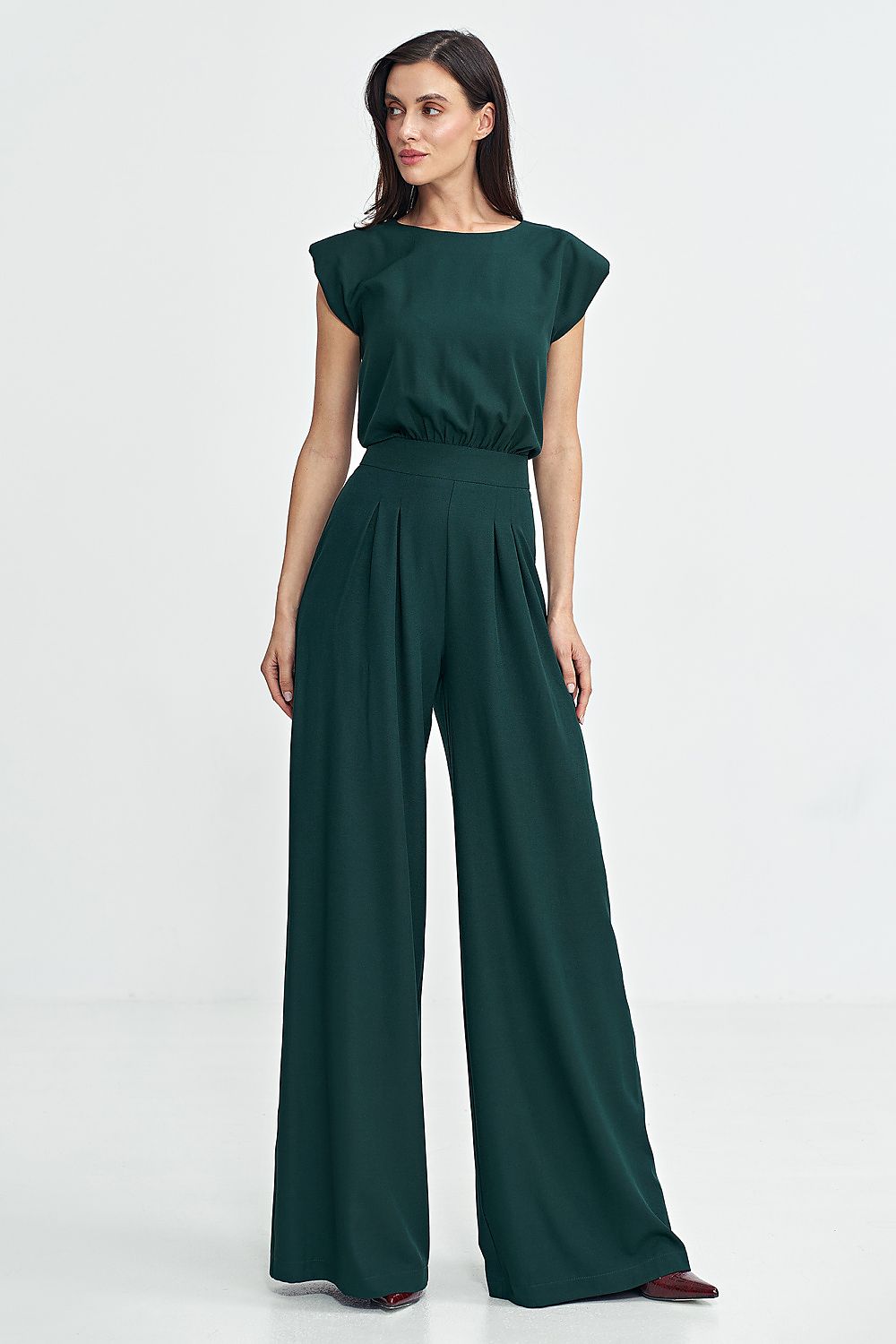 Spandex Jumpsuit with Elegant Boat Neckline - Michelle & Kenza Co.