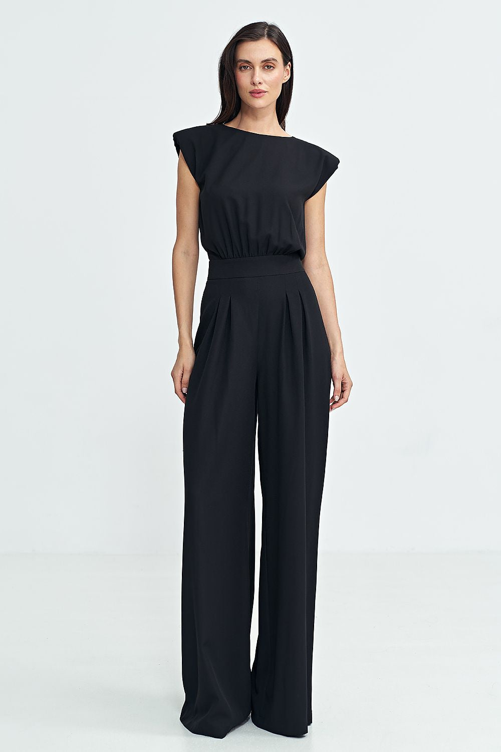 Spandex Jumpsuit with Elegant Boat Neckline - Michelle & Kenza Co.