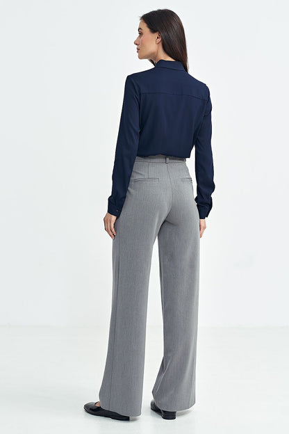 Viscose Trousers with Decorative Pleats - Michelle & Kenza Co.