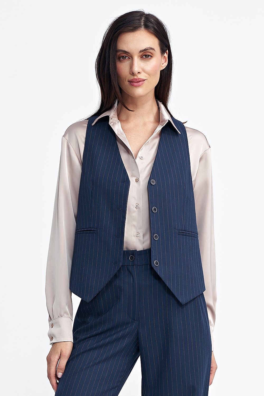 Viscose Gilet with Contrasting Stripes - Michelle & Kenza Co.